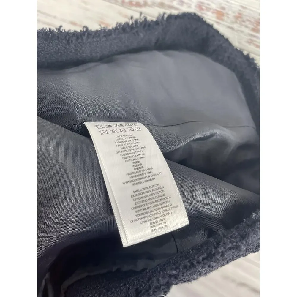 Michael Michael Kors Jacket Women's Size 4 Black Zip Front Tweed Gold Zippers